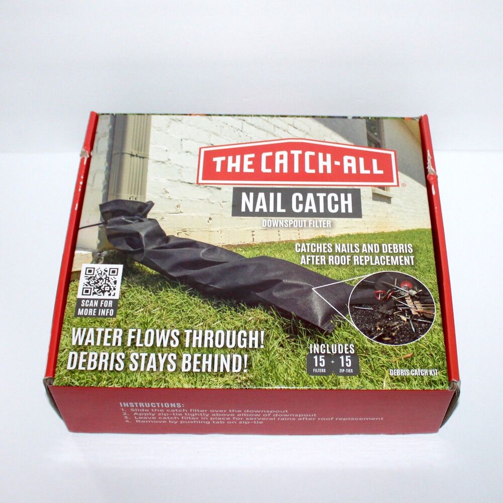 The Catch-All Nail Debris Catch Kit Downspout Filter black NEW roof repair